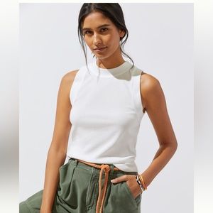 Anthropologie T.La by Sybil high neck tank white